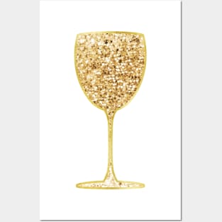 Wine - gold glitter Posters and Art